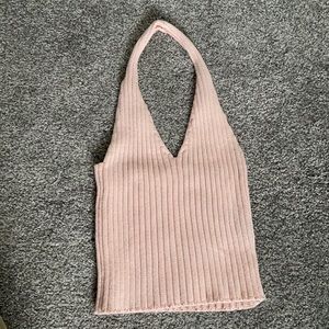 Light pink one strap crop tank top